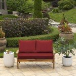 Ruby Red Loveseat Cushion Set, 48 x 24