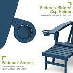 Adirondack Chairs Set with Ottoman - Blue