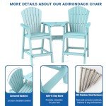 FOOWIN Set of 2 Tall Adirondack Chairs