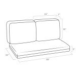Ruby Red Loveseat Cushion Set, 48 x 24