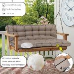 Khaki 3-Seat Waterproof Porch Swing Cushion 40"x63