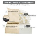 Beige Waterproof Outdoor Seat Cushion Set 24"x24