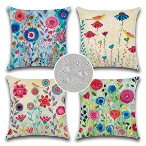 Floral Waterproof Pillow Covers Set for Outdoors