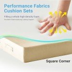 Beige Waterproof Outdoor Seat Cushion Set 24"x24
