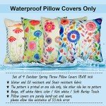 Floral Waterproof Pillow Covers Set for Outdoors