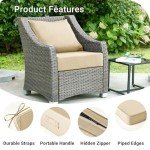 Beige Waterproof Outdoor Seat Cushion Set 24"x24