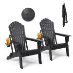 Folding Adirondack Chair Set of 2 - Black