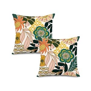 Boho Floral Outdoor Pillow Covers - Set of 2