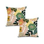 Boho Floral Outdoor Pillow Covers - Set of 2
