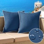 MIULEE Pack of 2 Navy Blue Waterproof Pillow Covers