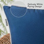 MIULEE Pack of 2 Navy Blue Waterproof Pillow Covers