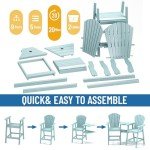 FOOWIN Set of 2 Tall Adirondack Chairs