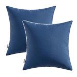 MIULEE Pack of 2 Navy Blue Waterproof Pillow Covers