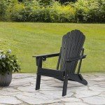 Folding Adirondack Chair Set of 2 - Black