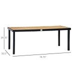 75" Rectangular Outdoor Dining Table for 8