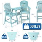 FOOWIN Set of 2 Tall Adirondack Chairs