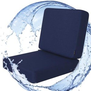 Blue Outdoor Deep Seat Cushion Set, 22x22 Inch