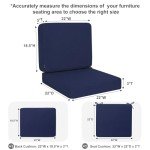 Blue Outdoor Deep Seat Cushion Set, 22x22 Inch