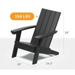 Set of 2 Black Adirondack Patio Chairs