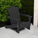 KINGYES Folding Adirondack Chair - Black All-Weather