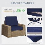 Blue Outdoor Deep Seat Cushion Set, 22x22 Inch