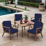 Blue Outdoor Deep Seat Cushion Set, 22x22 Inch