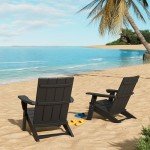 Set of 2 Black Adirondack Patio Chairs