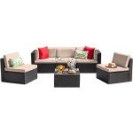 6-Piece Outdoor Rattan Sectional Sofa Set