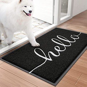 BeneathYourFeet Black Non-Slip Welcome Door Mat