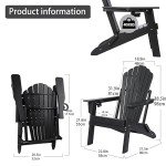 Folding Adirondack Chair Set of 2 - Black