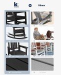 KINGYES All-Weather Outdoor Rocking Chairs - Black