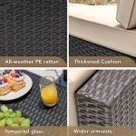 6-Piece Outdoor Rattan Sectional Sofa Set