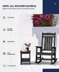 KINGYES All-Weather Outdoor Rocking Chairs - Black