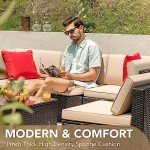 6-Piece Outdoor Rattan Sectional Sofa Set