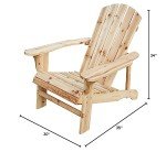 Natural Wooden Adirondack Chairs for Yard and Patio