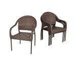 Set of 4 Mocha Stacking Cafe Chairs