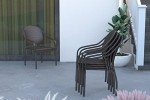 Set of 4 Mocha Stacking Cafe Chairs