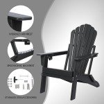 Folding Adirondack Chair Set of 2 - Black