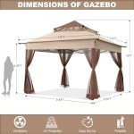 ABCCANOPY 11x11 Outdoor Gazebo with Mosquito Netting