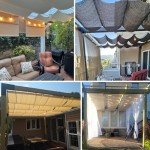 Retractable Waterproof Pergola Canopy Shade Cover