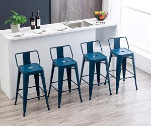 Set of 4 Industrial 30" Metal Bar Stools
