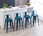 Set of 4 Industrial 30" Metal Bar Stools