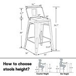 Set of 4 Industrial 30" Metal Bar Stools
