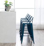 Set of 4 Industrial 30" Metal Bar Stools
