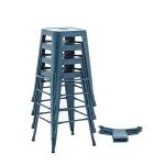 Set of 4 Industrial 30" Metal Bar Stools