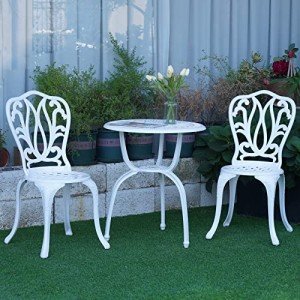 3-Piece Cast-Aluminum Patio Bistro Furniture Set