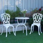 3-Piece Cast-Aluminum Patio Bistro Furniture Set