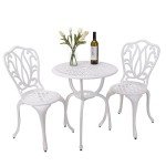 3-Piece Cast-Aluminum Patio Bistro Furniture Set