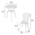 3-Piece Cast-Aluminum Patio Bistro Furniture Set