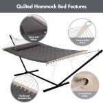 ANOW Double Hammock with Heavy Duty Steel Stand